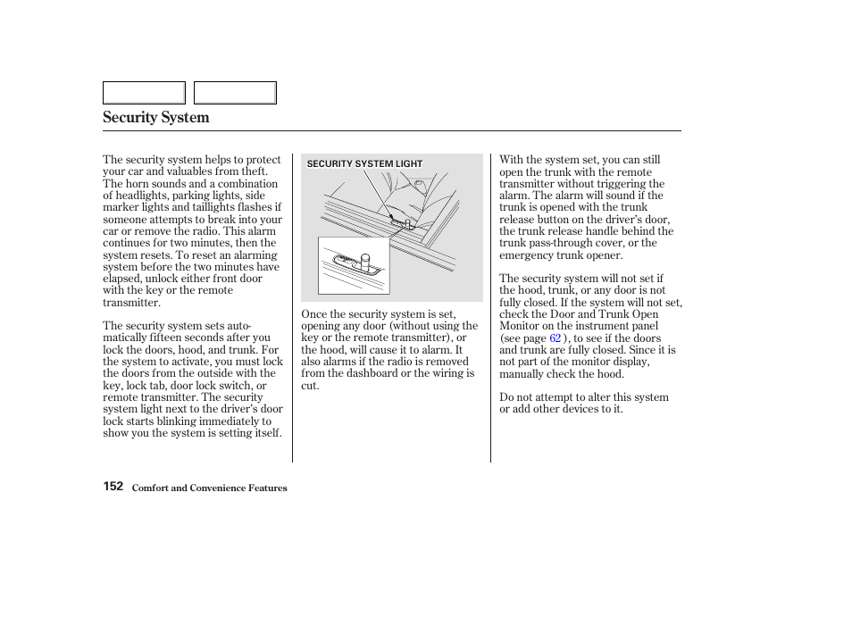 Security system | Acura 2003 TL - Owner's Manual User Manual | Page 155 / 347