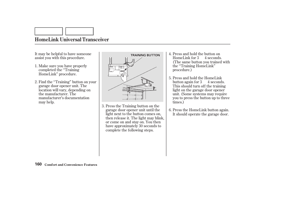 Homelink universal transceiver | Acura 2003 TL - Owner's Manual User Manual | Page 163 / 347