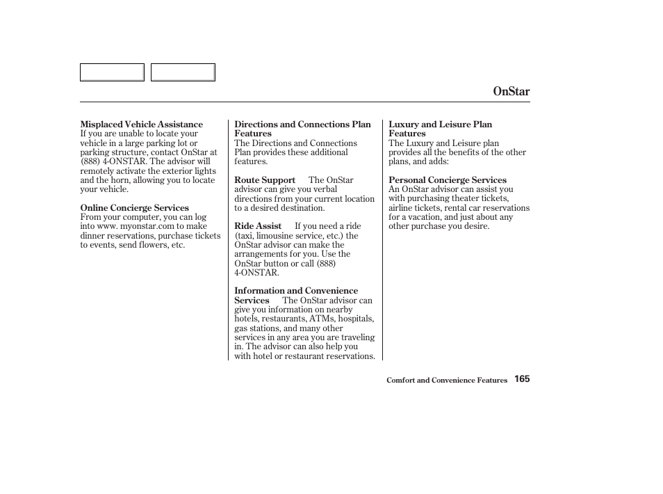 Onstar | Acura 2003 TL - Owner's Manual User Manual | Page 168 / 347