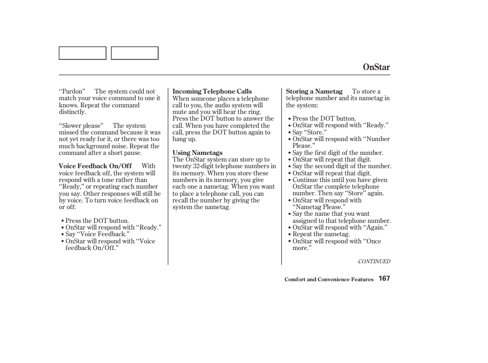 Onstar | Acura 2003 TL - Owner's Manual User Manual | Page 170 / 347