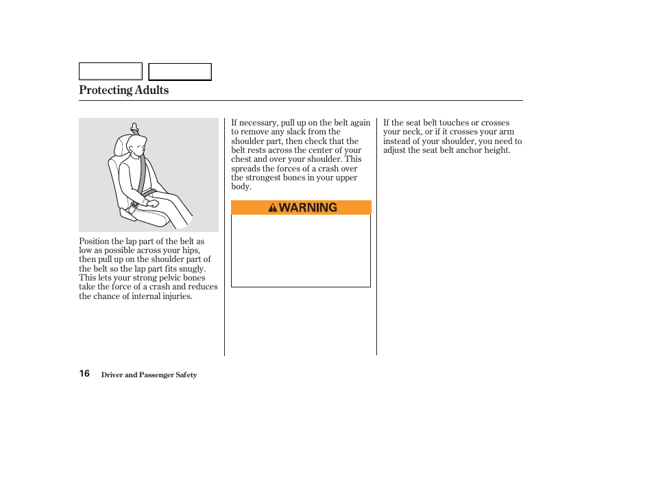 Protecting adults | Acura 2003 TL - Owner's Manual User Manual | Page 19 / 347