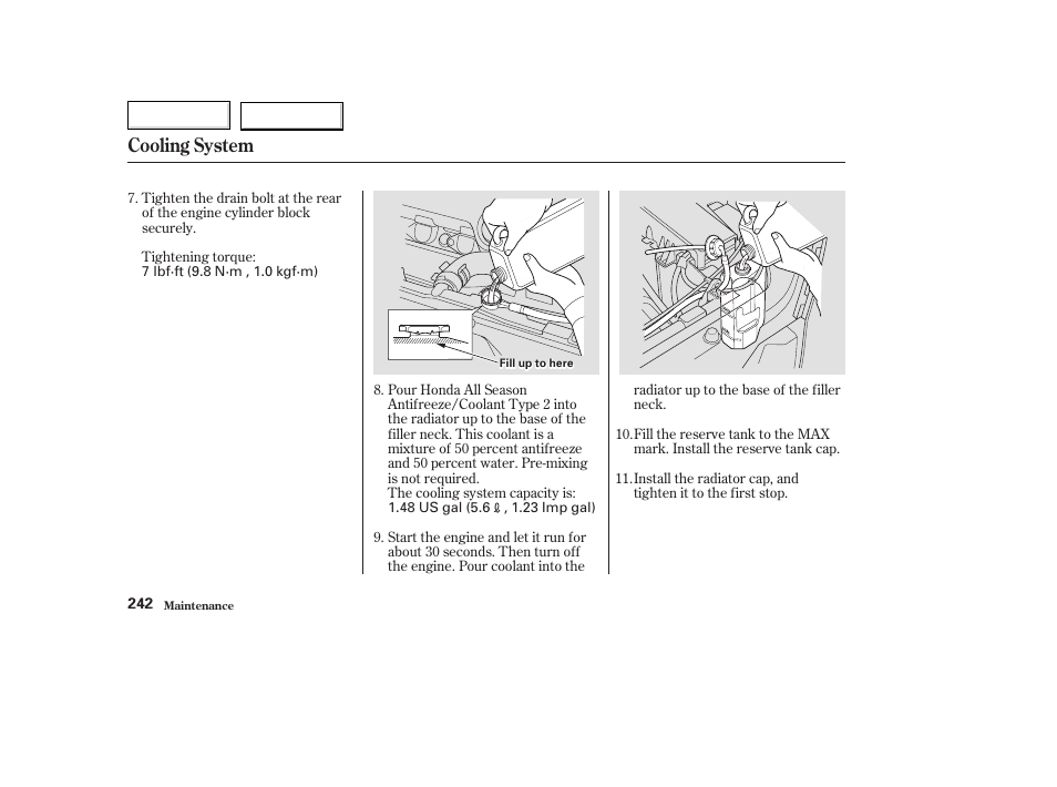 Cooling system | Acura 2003 TL - Owner's Manual User Manual | Page 245 / 347