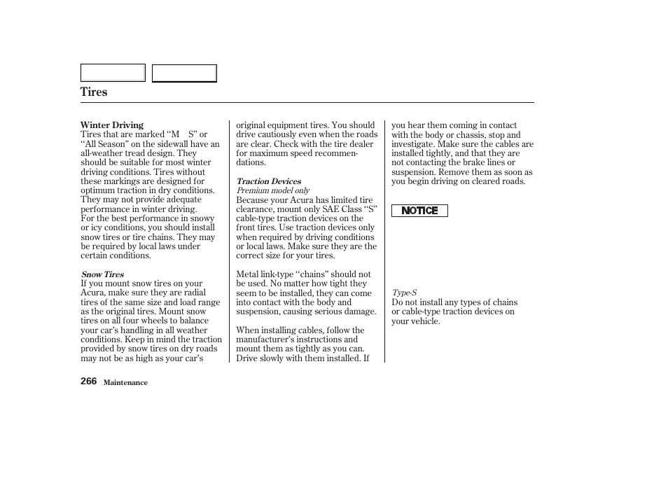 Tires | Acura 2003 TL - Owner's Manual User Manual | Page 269 / 347