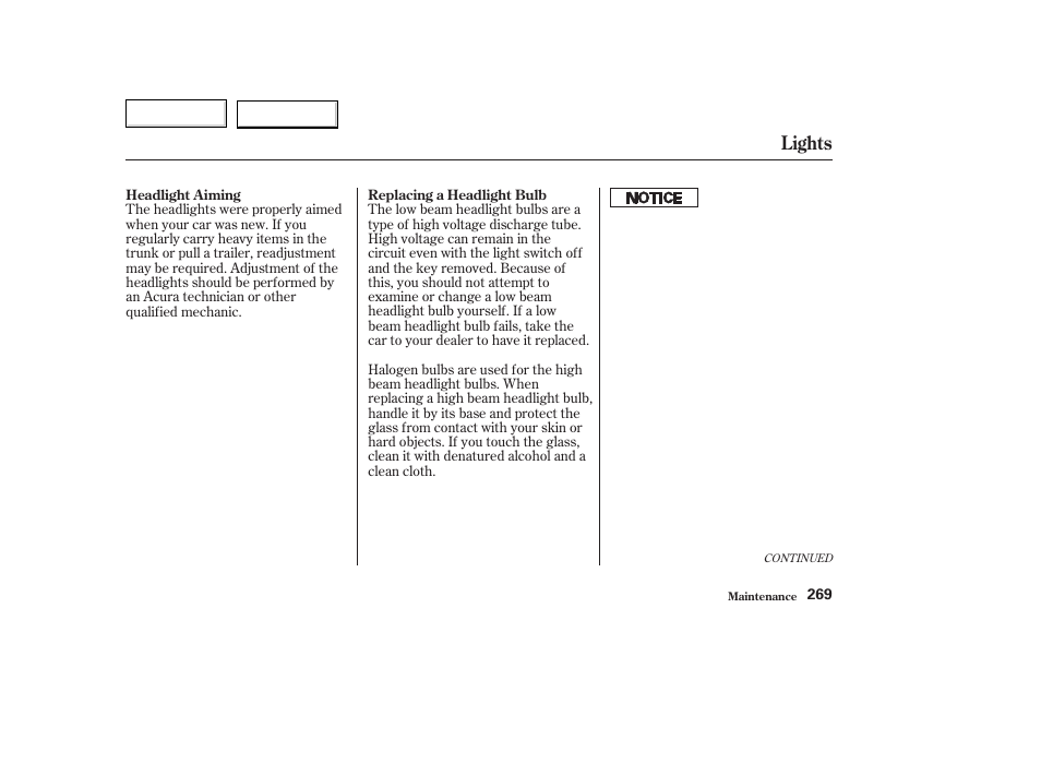 Lights | Acura 2003 TL - Owner's Manual User Manual | Page 272 / 347