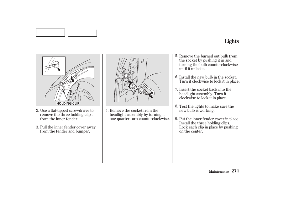 Lights | Acura 2003 TL - Owner's Manual User Manual | Page 274 / 347