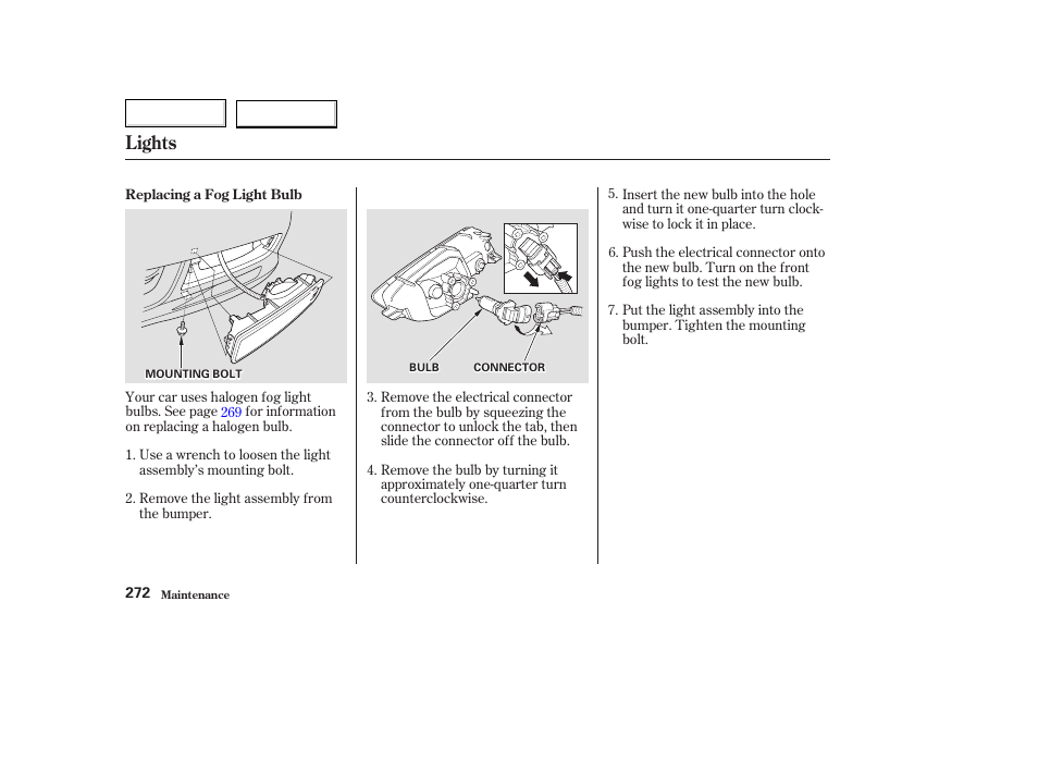 Lights | Acura 2003 TL - Owner's Manual User Manual | Page 275 / 347