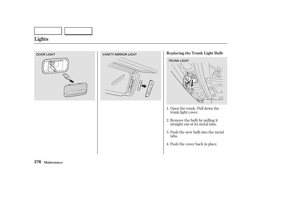 Lights | Acura 2003 TL - Owner's Manual User Manual | Page 279 / 347