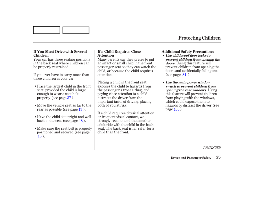 Protecting children | Acura 2003 TL - Owner's Manual User Manual | Page 28 / 347