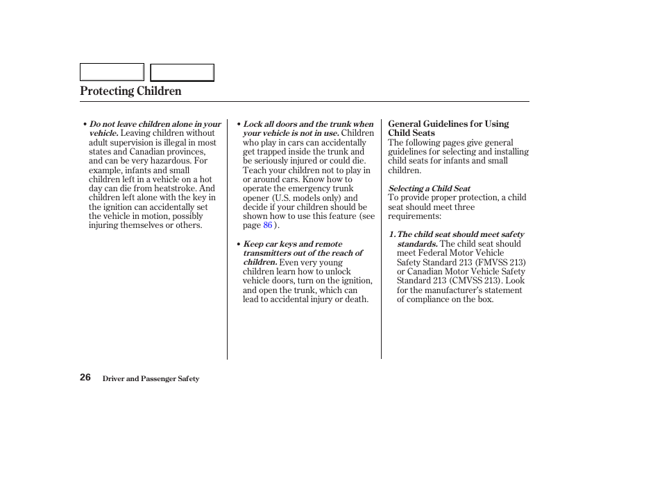 Protecting children | Acura 2003 TL - Owner's Manual User Manual | Page 29 / 347