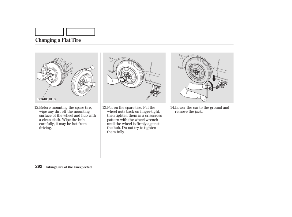 Changing a flat tire | Acura 2003 TL - Owner's Manual User Manual | Page 295 / 347