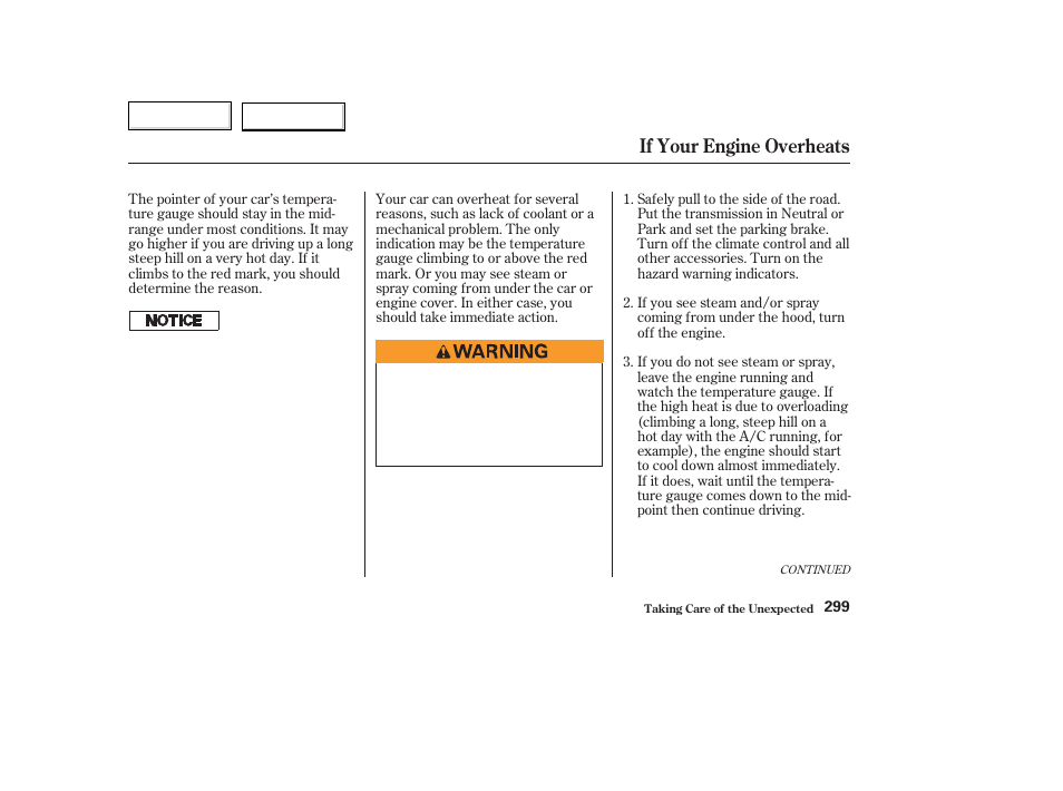 If your engine overheats | Acura 2003 TL - Owner's Manual User Manual | Page 302 / 347
