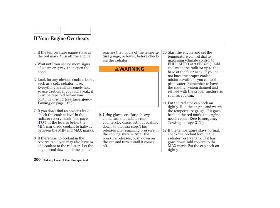 If your engine overheats | Acura 2003 TL - Owner's Manual User Manual | Page 303 / 347