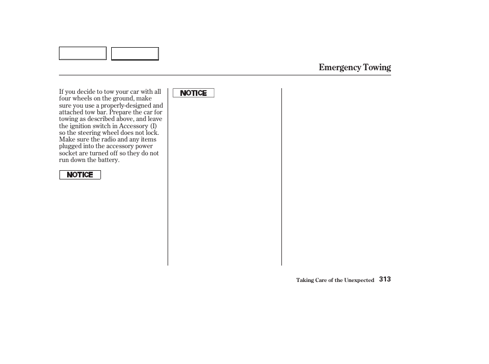 Emergency towing | Acura 2003 TL - Owner's Manual User Manual | Page 316 / 347