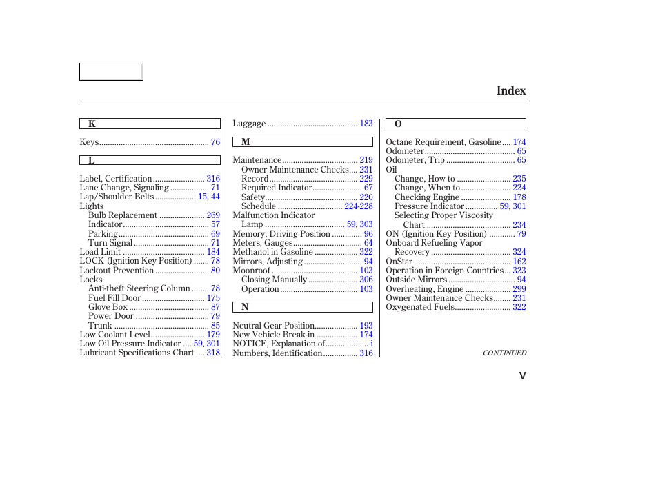 Index | Acura 2003 TL - Owner's Manual User Manual | Page 342 / 347