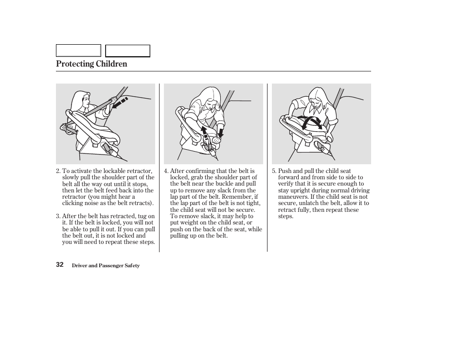Protecting children | Acura 2003 TL - Owner's Manual User Manual | Page 35 / 347