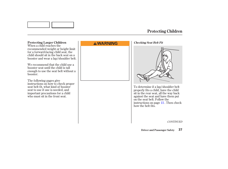 Protecting children | Acura 2003 TL - Owner's Manual User Manual | Page 40 / 347