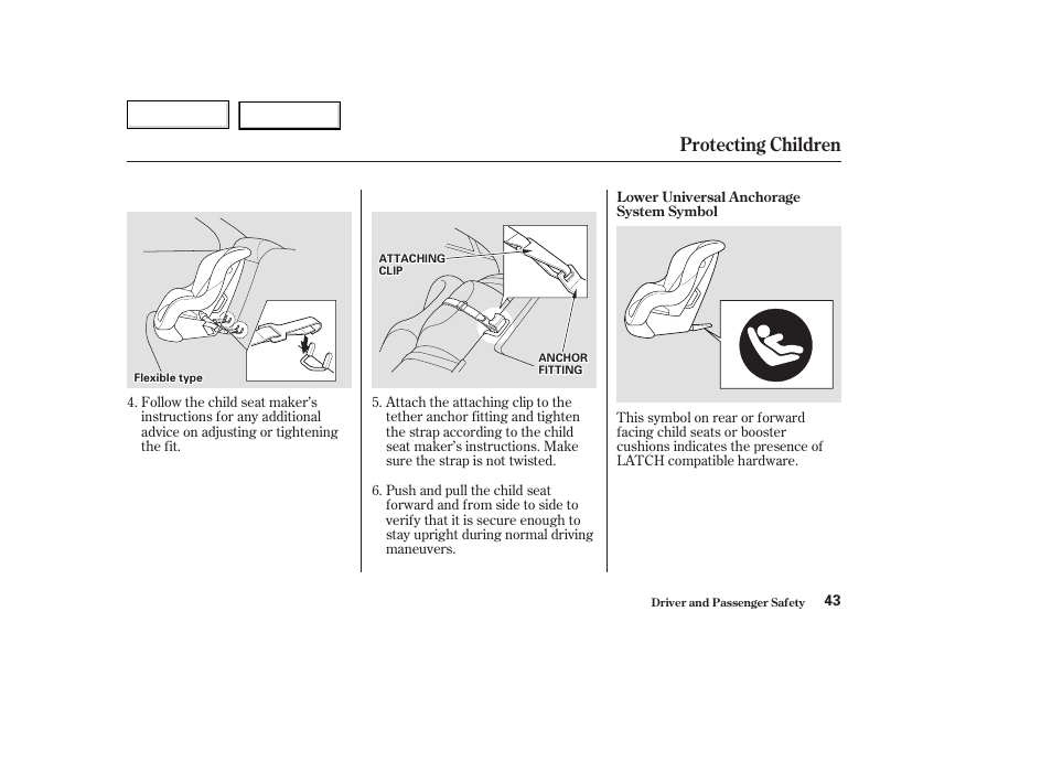 Protecting children | Acura 2003 TL - Owner's Manual User Manual | Page 46 / 347