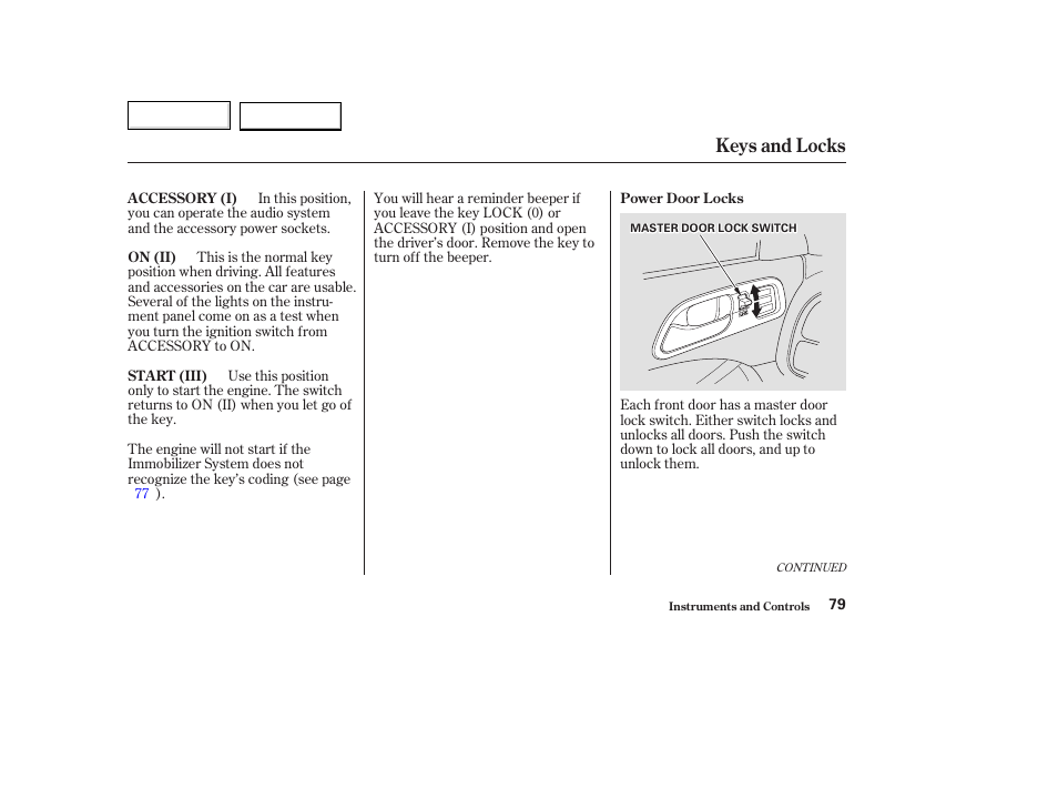 Keys and locks | Acura 2003 TL - Owner's Manual User Manual | Page 82 / 347