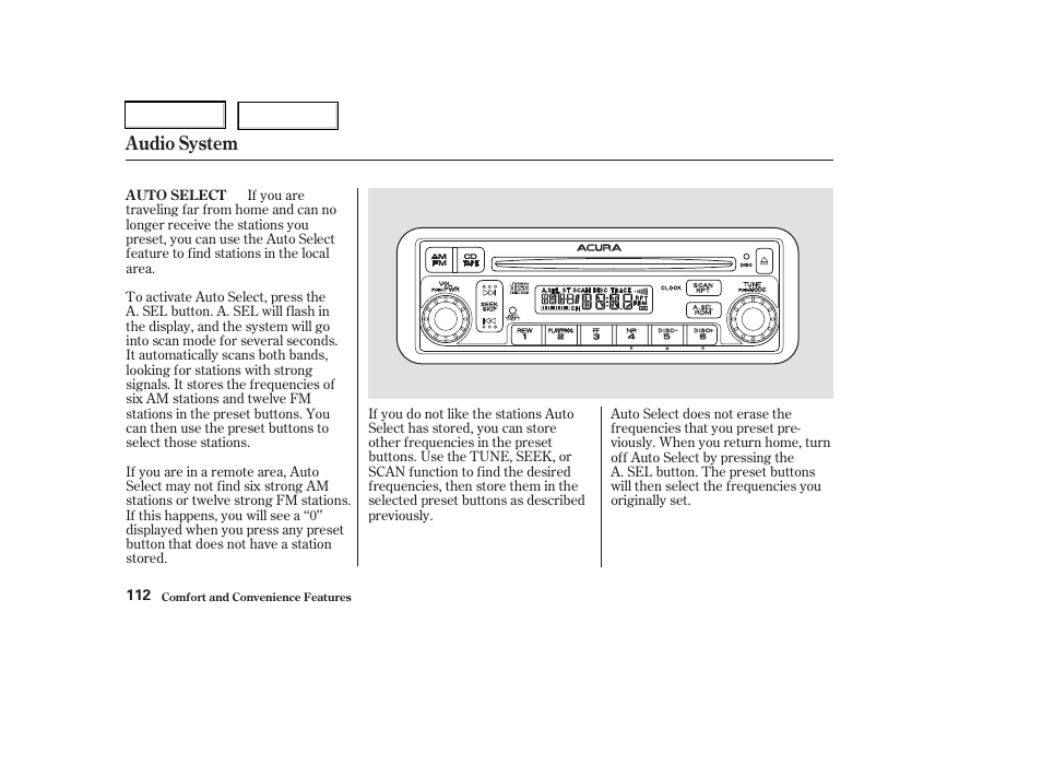 Audio system | Acura 2003 RSX - Owner's Manual User Manual | Page 115 / 320