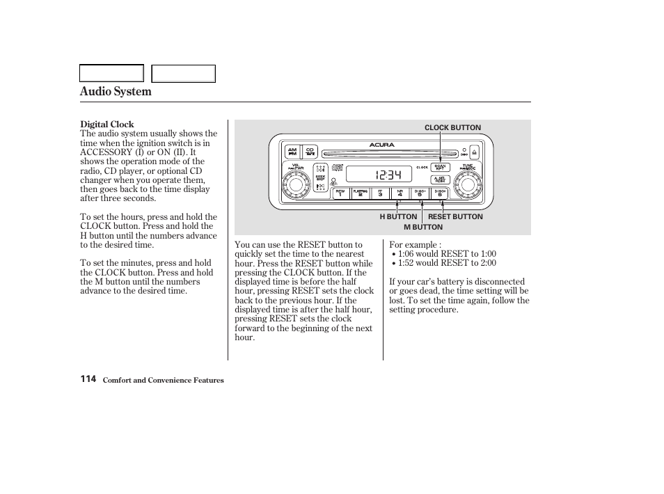 Audio system | Acura 2003 RSX - Owner's Manual User Manual | Page 117 / 320