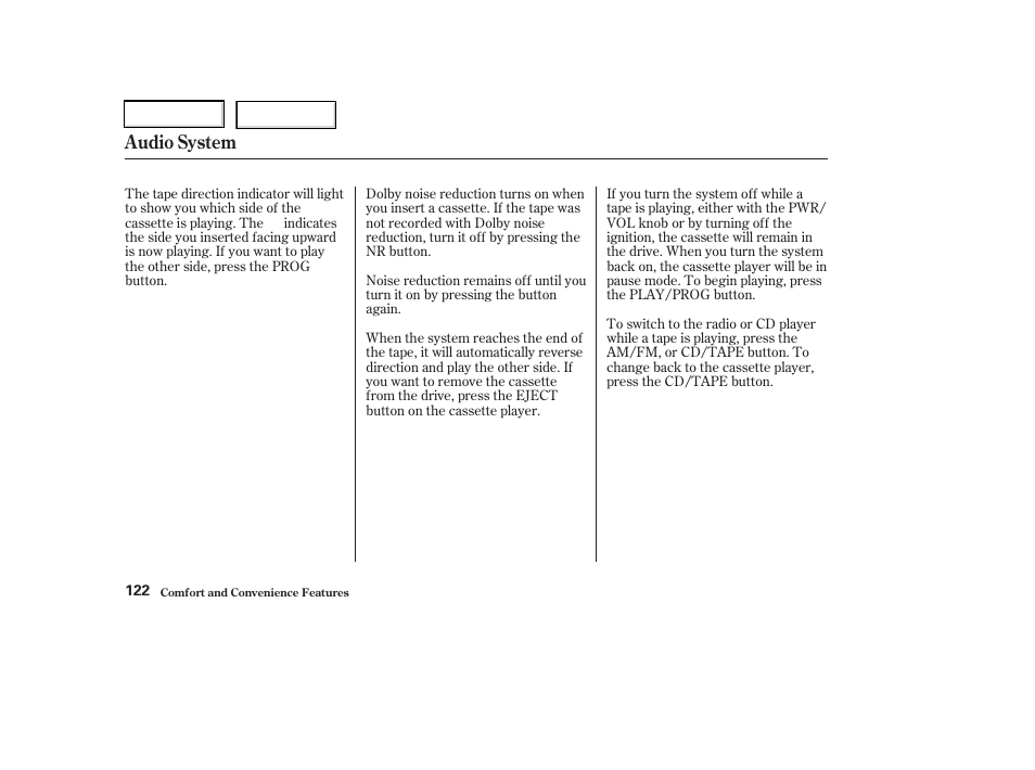 Audio system | Acura 2003 RSX - Owner's Manual User Manual | Page 125 / 320