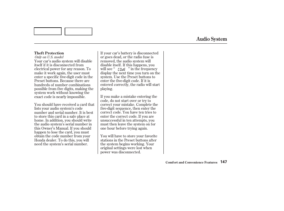 Audio system | Acura 2003 RSX - Owner's Manual User Manual | Page 150 / 320