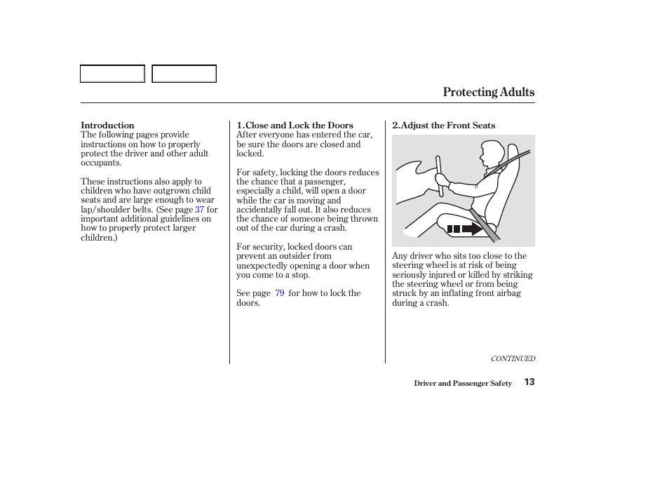 Protecting adults | Acura 2003 RSX - Owner's Manual User Manual | Page 16 / 320