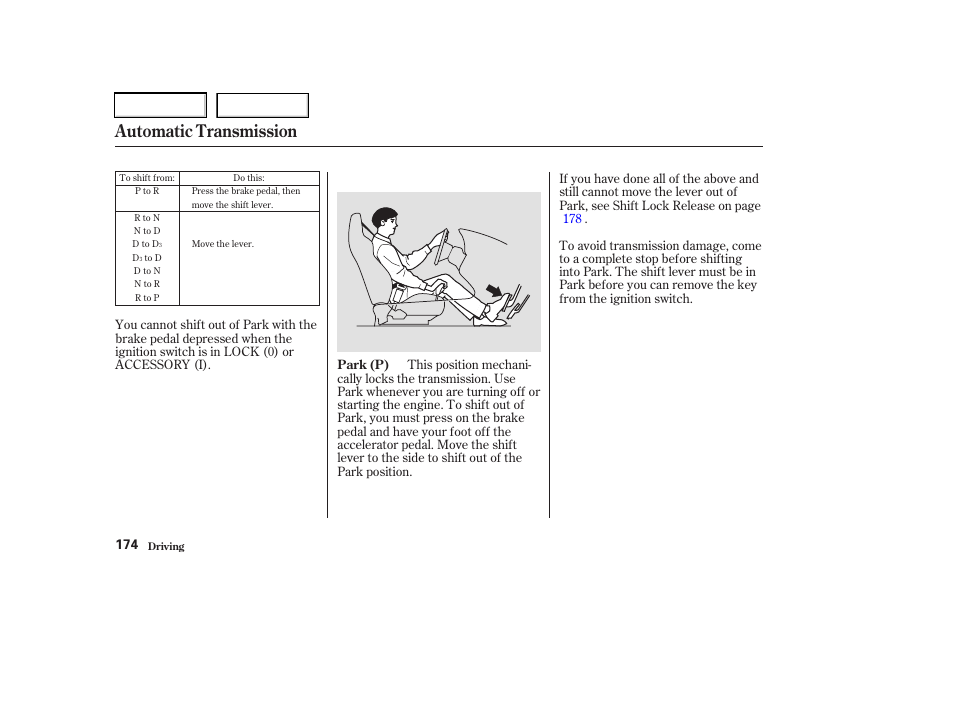 Automatic transmission | Acura 2003 RSX - Owner's Manual User Manual | Page 177 / 320