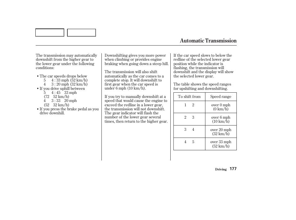 Automatic transmission | Acura 2003 RSX - Owner's Manual User Manual | Page 180 / 320