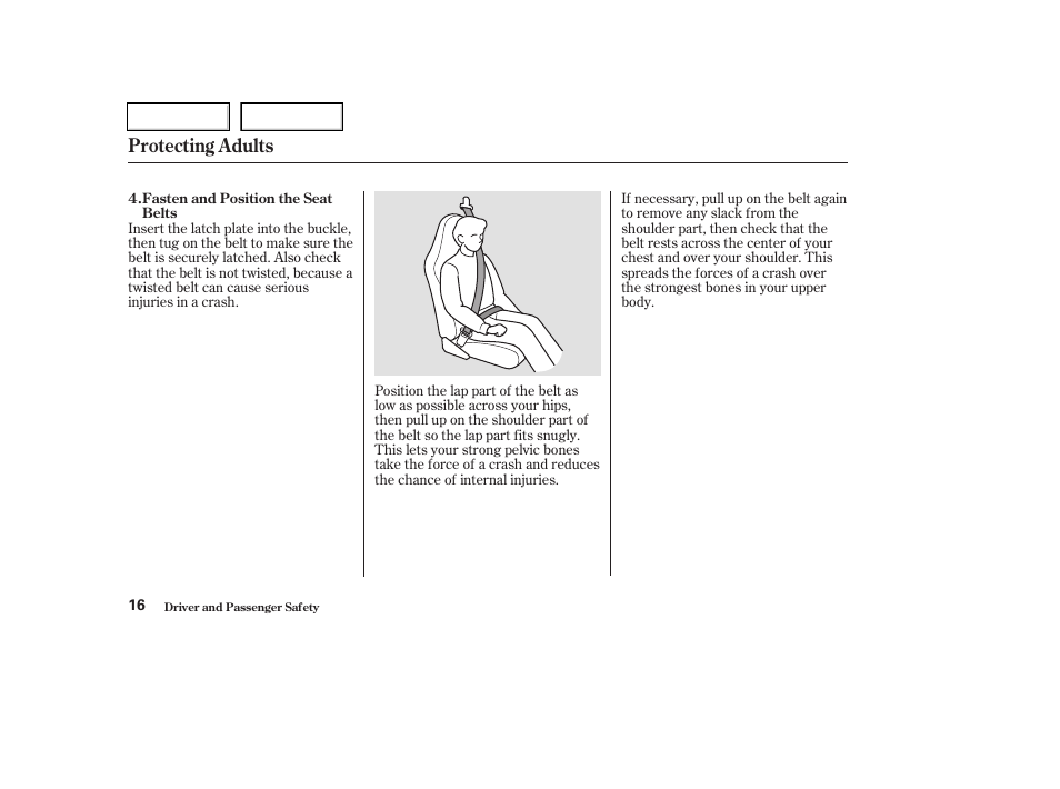 Protecting adults | Acura 2003 RSX - Owner's Manual User Manual | Page 19 / 320