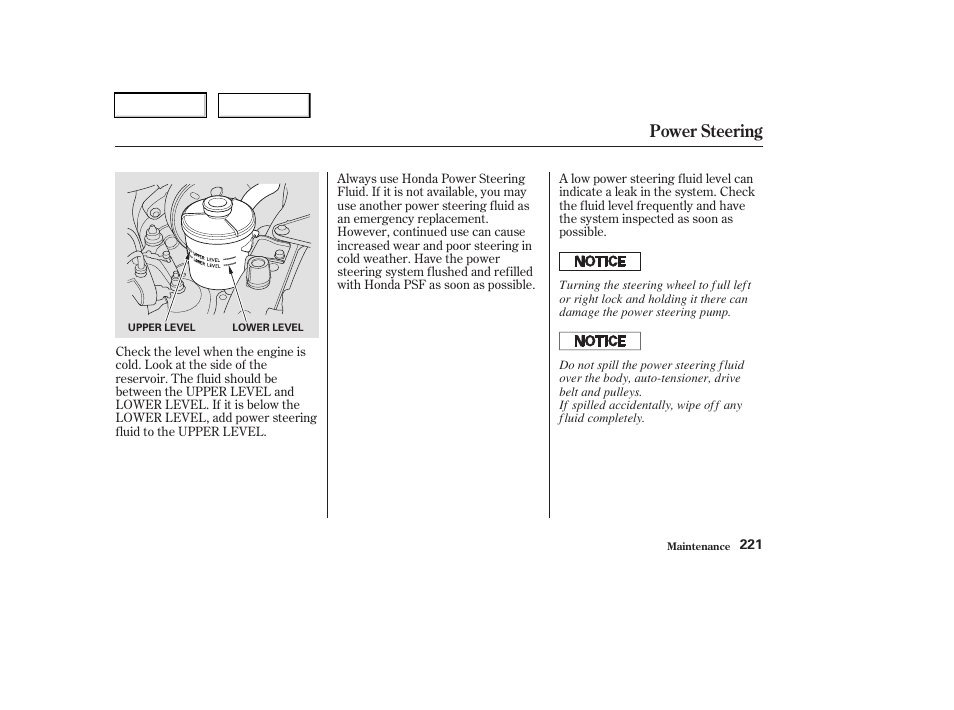 Power steering | Acura 2003 RSX - Owner's Manual User Manual | Page 224 / 320