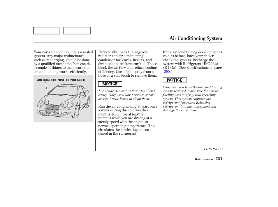 Air conditioning system | Acura 2003 RSX - Owner's Manual User Manual | Page 234 / 320