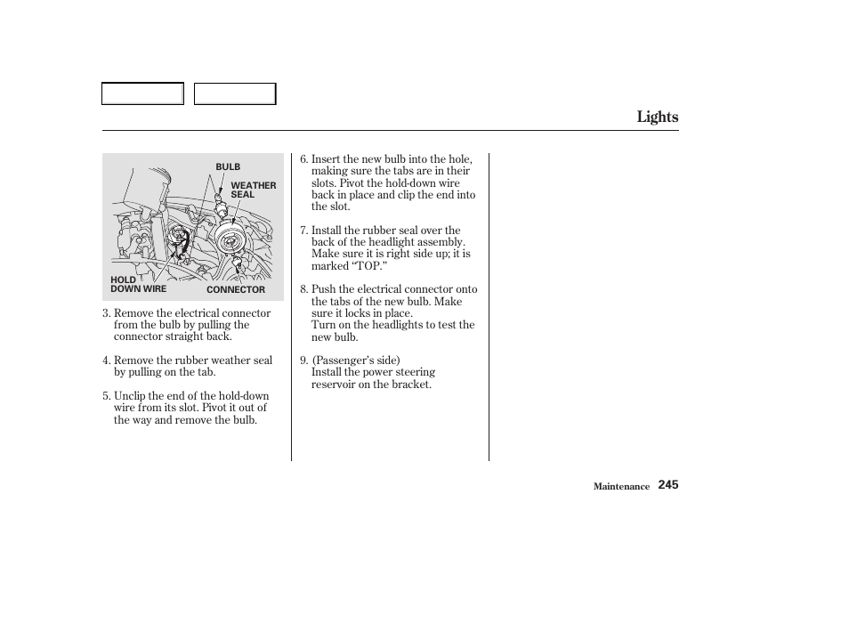 Lights | Acura 2003 RSX - Owner's Manual User Manual | Page 248 / 320