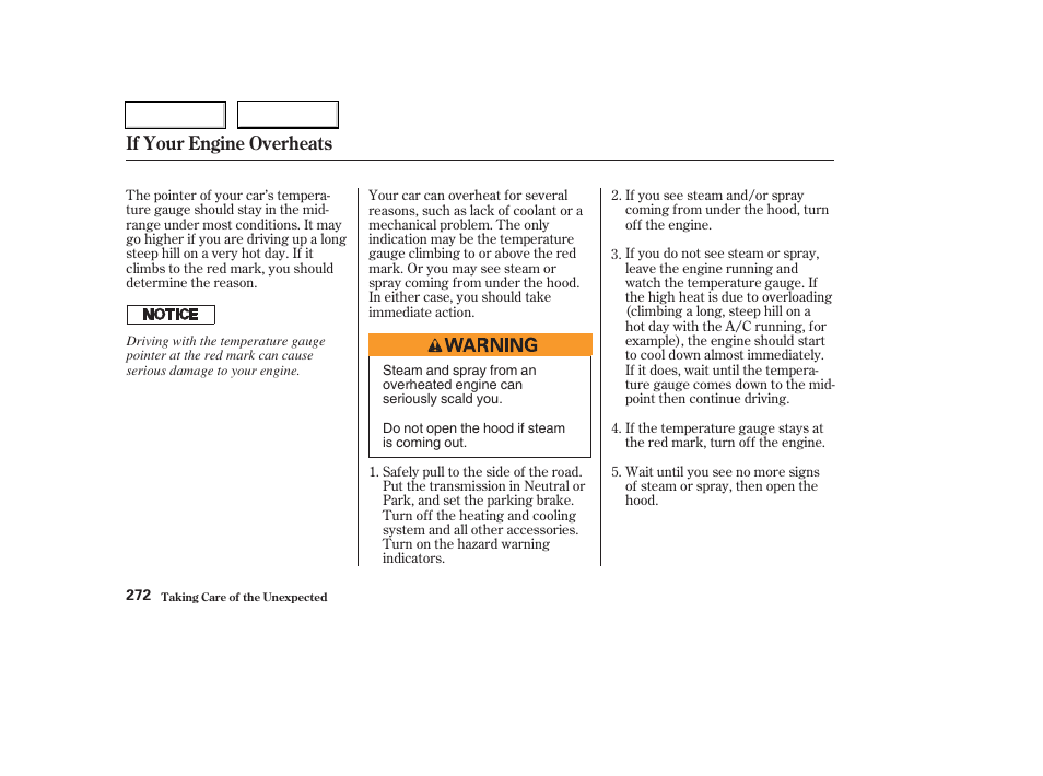 If your engine overheats | Acura 2003 RSX - Owner's Manual User Manual | Page 275 / 320