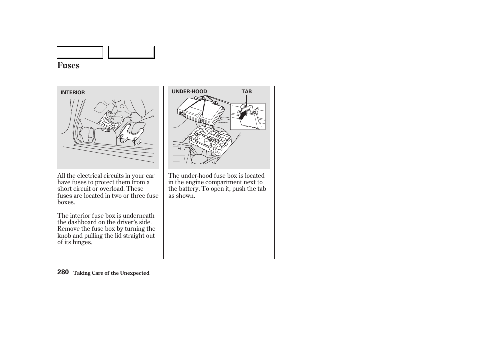 Fuses | Acura 2003 RSX - Owner's Manual User Manual | Page 283 / 320