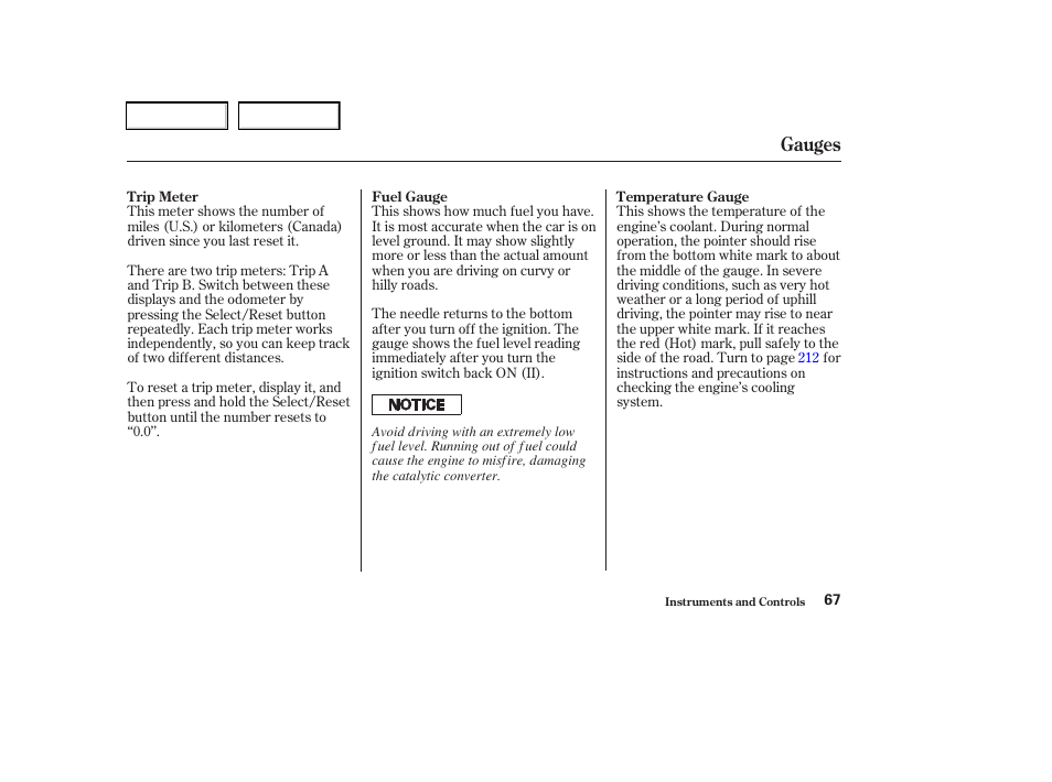 Gauges | Acura 2003 RSX - Owner's Manual User Manual | Page 70 / 320