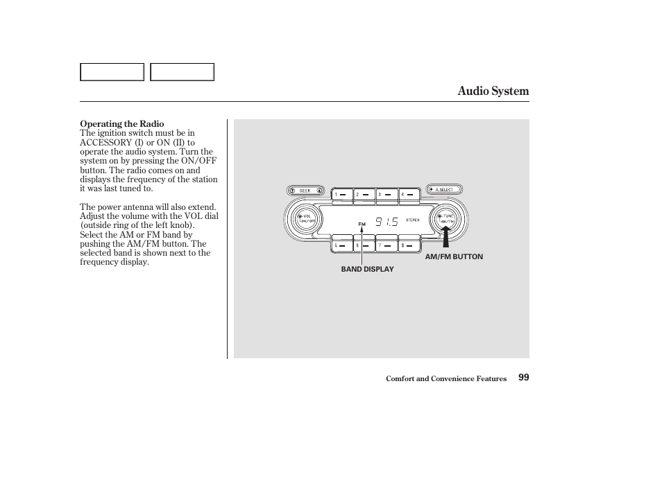 Audio system | Acura 2003 NSX - Owner's Manual User Manual | Page 102 / 303