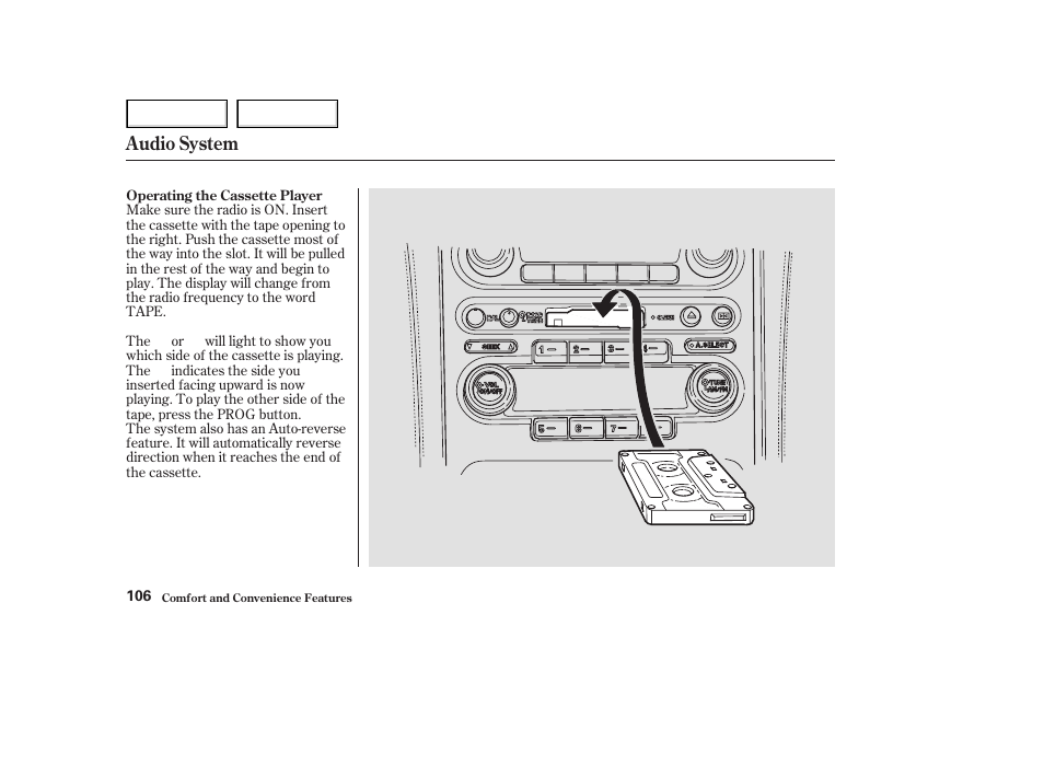 Audio system | Acura 2003 NSX - Owner's Manual User Manual | Page 109 / 303