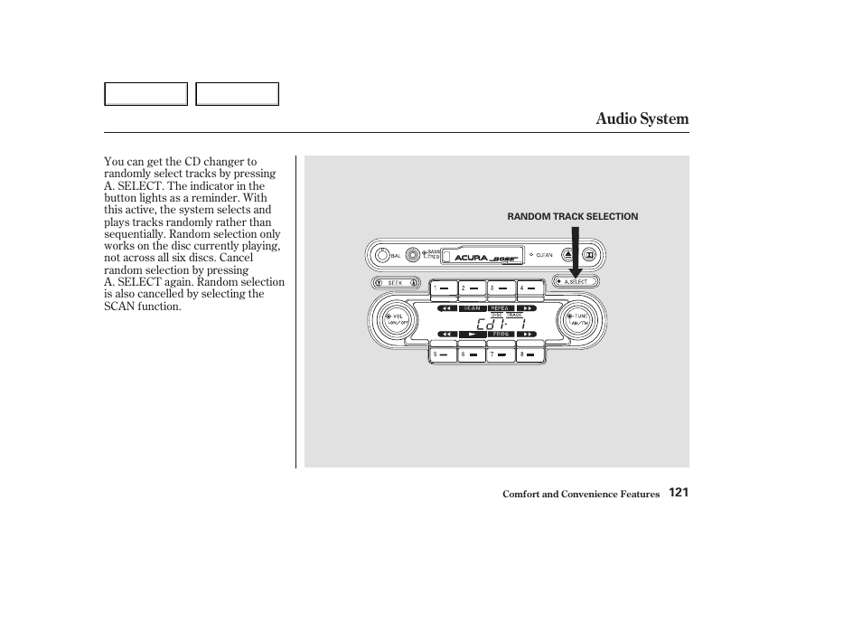 Audio system | Acura 2003 NSX - Owner's Manual User Manual | Page 124 / 303