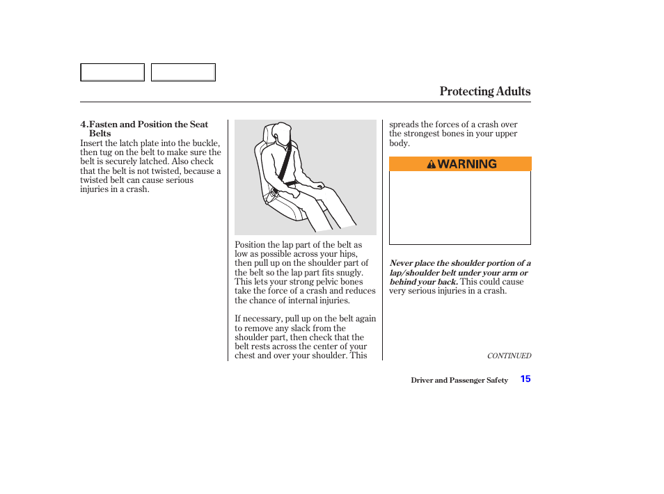 Protecting adults | Acura 2003 NSX - Owner's Manual User Manual | Page 18 / 303