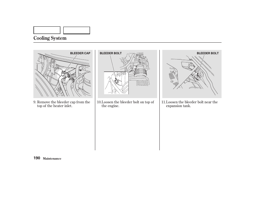 Cooling system | Acura 2003 NSX - Owner's Manual User Manual | Page 193 / 303