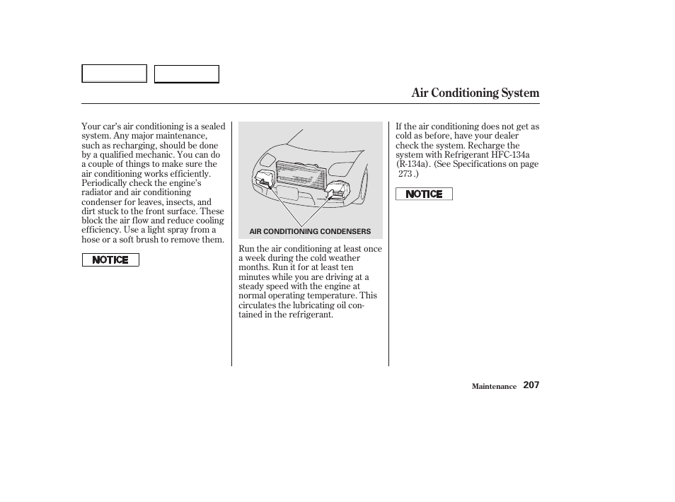 Air conditioning system | Acura 2003 NSX - Owner's Manual User Manual | Page 210 / 303