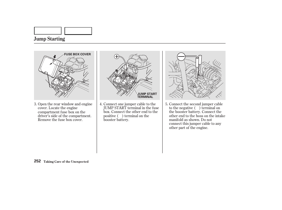 Jump starting | Acura 2003 NSX - Owner's Manual User Manual | Page 255 / 303