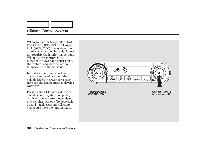 Climate control system | Acura 2003 NSX - Owner's Manual User Manual | Page 93 / 303