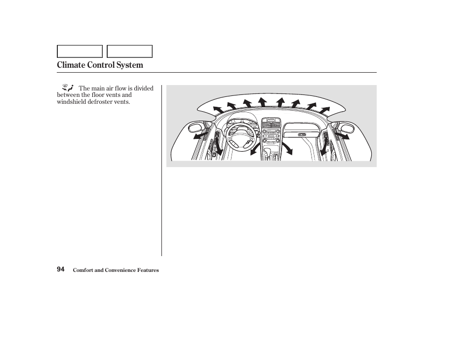 Climate control system | Acura 2003 NSX - Owner's Manual User Manual | Page 97 / 303