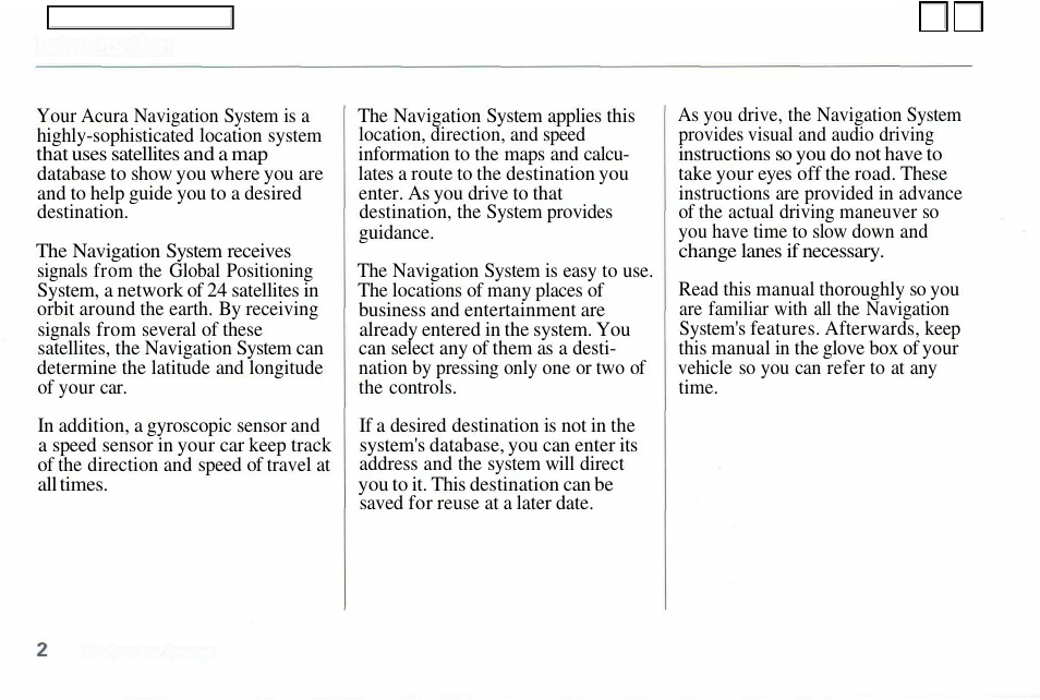 Introduction | Acura 2003 CL - Navigation Manual User Manual | Page 2 / 3