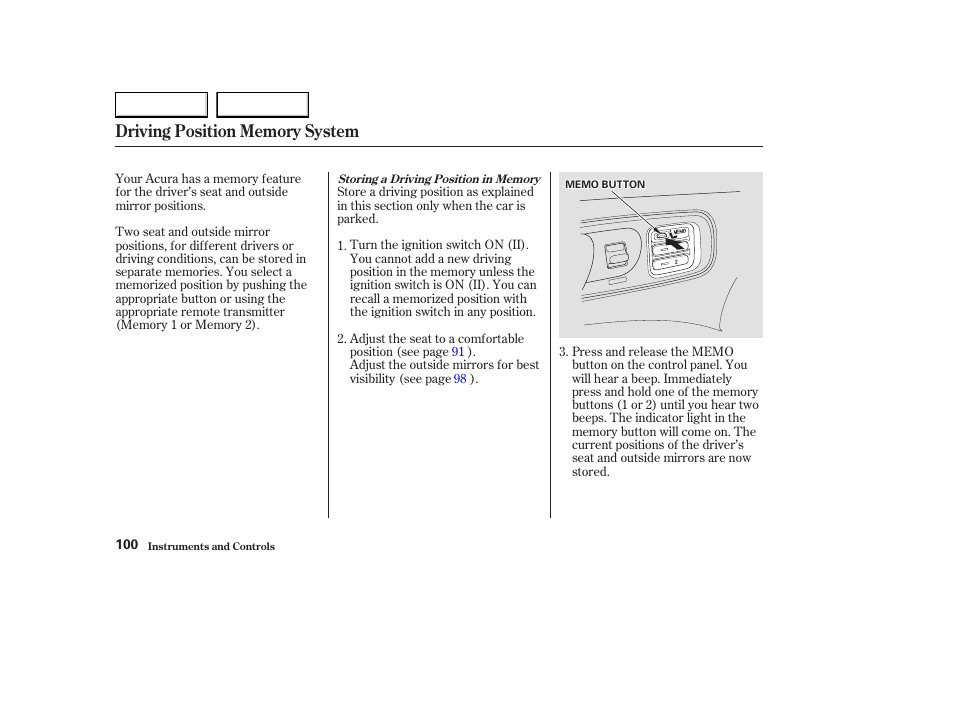 Acura 2003 CL - Owner's Manual User Manual | Page 103 / 355