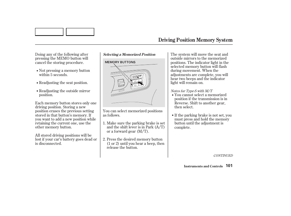 Acura 2003 CL - Owner's Manual User Manual | Page 104 / 355