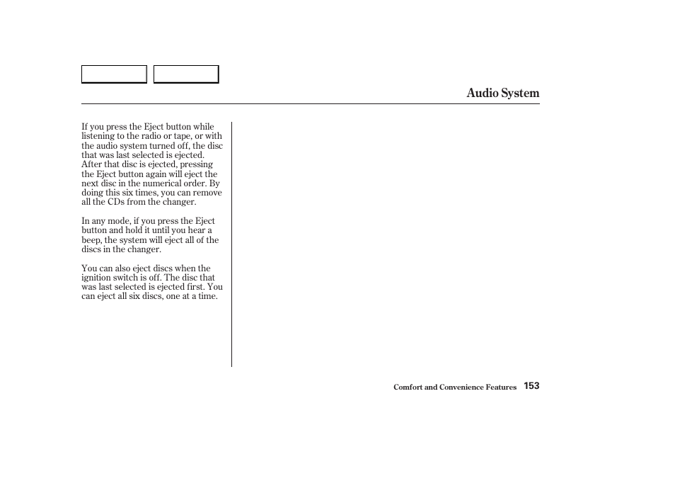 Audio system | Acura 2003 CL - Owner's Manual User Manual | Page 156 / 355