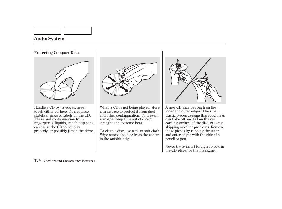 Audio system | Acura 2003 CL - Owner's Manual User Manual | Page 157 / 355